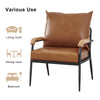 1 Seat 4 Colors Faux Leather Sofa Living Room Armchair Metal Legs Simple Modern