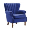 Velvet/Linen Chesterfield Armchair Tufted Wing Back Scalloped Shell Chair Sofa