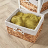 Grey Bedside Wooden Storage Units Drawer Chest Water Hyacinth Basket Organiser