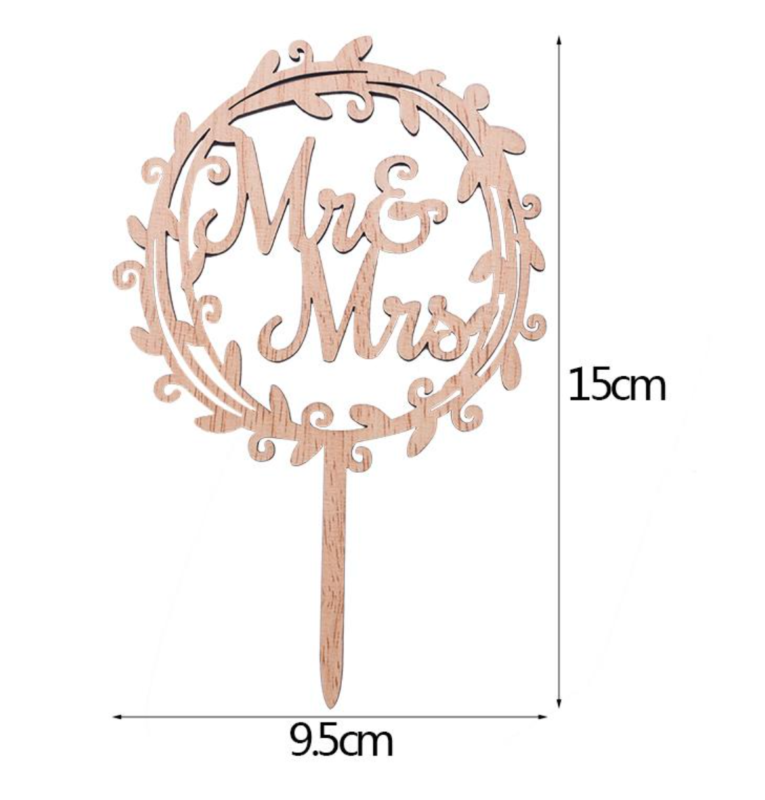 WEDDING CAKE TOPPERS - Rustic Wooden Love Mr & Mrs Cake Decoration Handmade