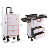 Luxury Travel Trolley Case Makeup Cosmetic Vanity Beauty Salon Nail Storage Box
