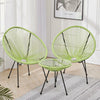 Three-Piece Rattan Garden Furniture 2 Seat Bistro Table Chair Outdoor Patio Set