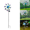 Outdoor Garden Solar Wind Spinner LED Light Peacock Sculpture WindMill Stake
