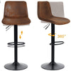 2 Chic Industrial Bar Stools with Backrest Dining Chair Large Steel Base Support