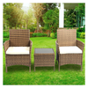 Outdoor Rattan Garden Furniture 3PCS Bistro Set Patio Wicker Table & Chair Set.
