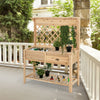 Wood Raised Garden Bed with Trellis Freestanding Garden Elevated Planter Stand