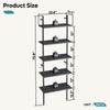 Industrial Ladder Shelf 5-Tier Bookcase Rack 180CM Storage Unit (Black)