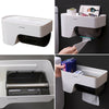 Wall Mounted Roll Holder Paper Tissue Storage Box with Lid for Bathroom Toliet