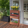 3 Tier Raised Garden Bed Vertical Flower Pots Rack Wooden Elevated Plant Stand