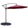 3m Garden Cantilever Parasol Banana Umbrella Crank & Tilt,w/Cross & Fan Base Set