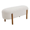 Upholstered Bench Bedroom Dining Room Home Stool Bench With Walnut Wooden Feet
