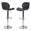 2PCS Bar Stools Gas Lift Swivel Stool Pub Club Cafe Breakfast Chair Faux Leather