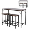 High Breakfast Bar Table & 2 Stools Set Modern Kitchen Dining Table Chair Set