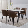 2/4/6pcs Dining Chairs Set Faux Leather Seat Back Metal Legs Kitchen Chair
