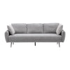 Grey Linen Fabric 3 Seater Sofa Couch Padded Settee w/ Pillows Metal Legs Lounge