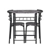 3pcs Dining Table Set and 2 Stools Breakfast Bar for Dining Room/ Kitchen QR