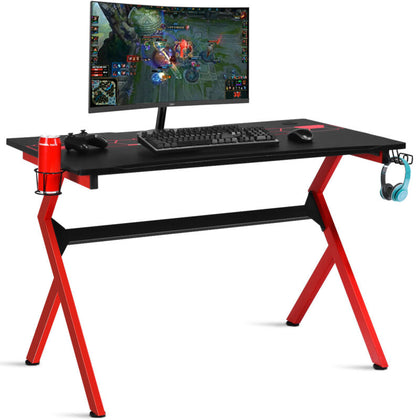 Ergonomic Gaming Desk R-Shaped Racing Computer Table Workstation Home Office