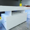 Modern TV Unit Stand Cabinet White Sideboard High Gloss Door Matt Body LED Wood