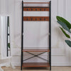 Metal Hat and Coat Stand Wooden Bench Clothes Shoe Rack Ladder Shelf 10 Hangers
