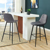 Set of 2 Counter Chairs Dining Chairs Bar Stools Fabric Upholstered Seat PU