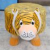 Animal Footstool Upholstered Padded Stool Pouffe Seat Chair Sturdy Wooden Legs