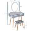 Modern Dressing Table Stool Vanity Set Makeup Desk w/LED Lighted Mirror 2 Drawer