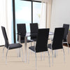 Kitchen Dining Table Chairs Modern Leisure Black Glass Unit Bar Metal Legs BPZH9