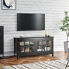 TV console table for TVs up to 50'' Modern TV Stand Glass Door Storage Cabinet