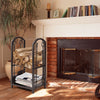Fireplace Log Rack Set 4-Piece Fireplace Tools Wrought Iron Storage Logs Holder