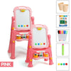 Kids Folding Double Sided Magnetic Drawing Board Easel with Colour Chalk Eraser