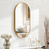 Wall Mounted Oval Mirror Bathroom Bedroom Make-Up Dressing Mirror Black/Gold