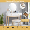 Dressing Table Vanity Set Modern Makeup Desk with Stool Adjustable LED Light