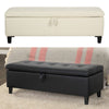Upholstered Ottoman Stool Bench Chair Footrest Toy Storage Box Chest Window Seat