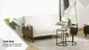 3-Seater Sofa Bed Click-Clack Button-Tufted Settee Recliner Couch Beige