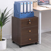 Bedside Cabinet on Casters 40 cm File Storage Cabinet with 3 Drawers under Desk