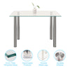 120cm Glass Dining Table 4 Chairs Faux Leather Kitchen Home Furniture Restaurant