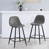 2X Bar Stools Fabric/Faux Leather Pub Chairs Breakfast Kitchen Metal Leg Modern