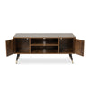 Retro TV Unit Stand TV Cabinet Industrial Style Metal Feet w/ 2 Storage Cube MDF