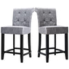 Bar Stools Set of 2 Bar Chairs Linen High Bistro Stools Kitchen Breakfast Chair