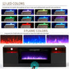 Modern 178cm TV Stand Unit Cabinet w/ Electric Fireplace & 12 Colour LED Light