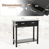 Modern Console Table 2 Drawer w/Shelf Dressing Table Hallway Hall Desk Furniture
