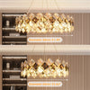 Luxury Modern Crystal Chandeliers Smoky Grey & Clear Golden Metal Pendant Lights