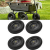 4 Pieces 13" Flat Free Wheels Solid Tires and Wheels Heavy Duty Cart Tires Carts