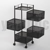 4/5 Tiers Kitchen Rotating Trolley Cart Vegetable Fruits Organiser Storage 95cm