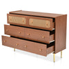 Chest of Drawers with 6 Drawers Rattan Cabinet Bedroom Furniture Storage Bedside