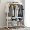 Potable Mobile Clothes Coat Garment Hanging Rail Rack Storage Stand On Wheels