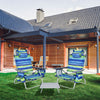 3 PCS Beach Chair and Table Set Outdoor Reclining Chairs Roll Up Camping Table