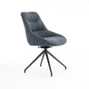 EVA MODERN VELVET DINING CHAIR PADDED SEAT SWIVEL METAL LEG KITCHEN SET OF 4
