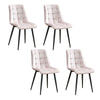 Set of 4 Dining Chairs Velvet Upholstered Seat Metal Legs Kitchen Restaurant BN