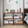 3-Tier Console Table Rustic Wooden Sofa Side Table Hall Desk W/ Storage Shelves